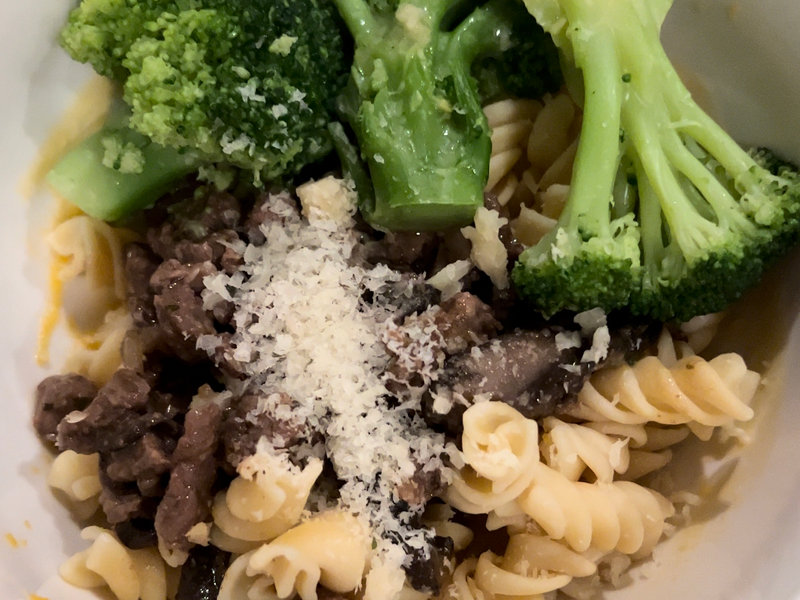 Mushroom and Onion Beef Ragout with Chickpea Rotini