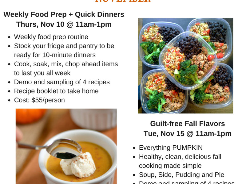 Clean Eating Cooking Demos - November