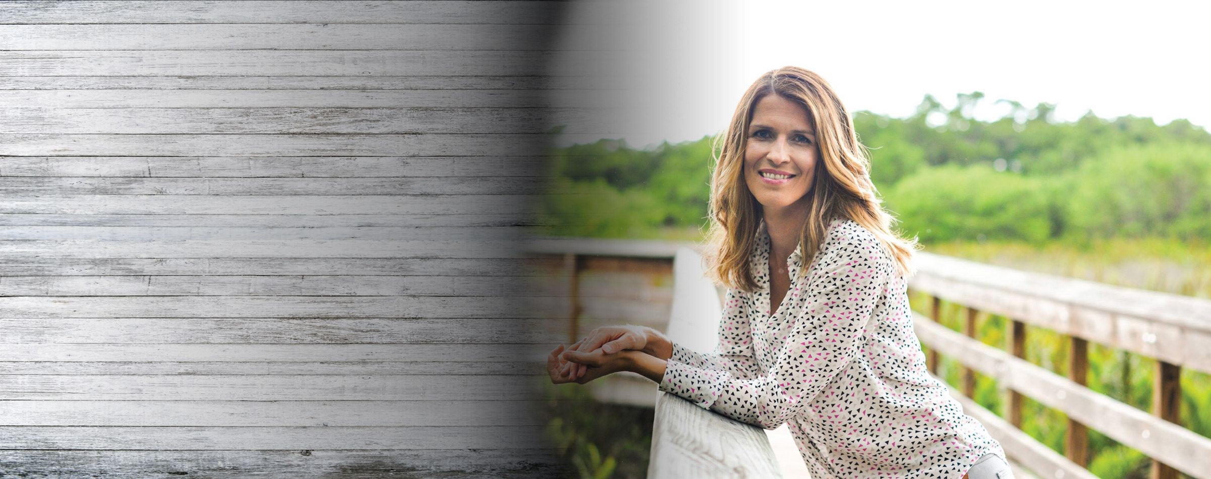 Eva Aspegren on a boardwalk